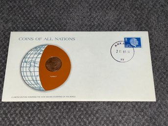 Turkey Coins Of All Nations Franklin Mint Coin & Stamp