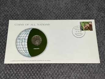 Zimbabwe Coins Of All Nations Franklin Mint Coin & Stamp