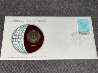 Vanuatu Coins Of All Nations Franklin Mint Coin & Stamp