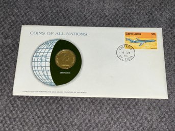Saint Lucia Rica Coins Of All Nations Franklin Mint Coin & Stamp