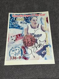 Sue Bird Autographed UConn 8x10