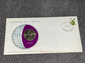 Fiji Islands Coins Of All Nations Franklin Mint Coin & Stamp