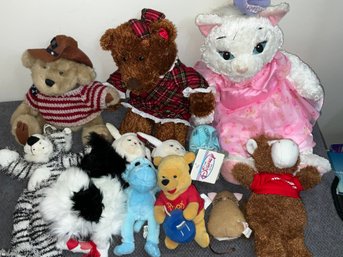 Group Of Stuffed Animals Including Disney Pooh Bear With Tags
