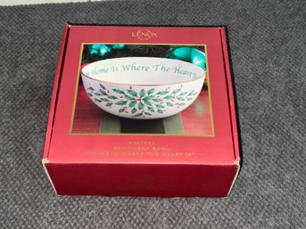 Lenox Holiday Sentiment Bowl New In Box Home Is Where The Heart Is