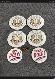 Bob Dole Political Campaign Buttons Republican Pins Kemp Winning Team