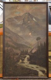Large 19th Century Mountain Landscape.