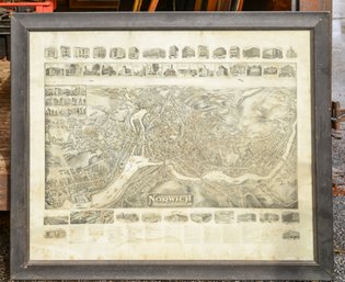 Aero View Of Norwich CT, 1912.