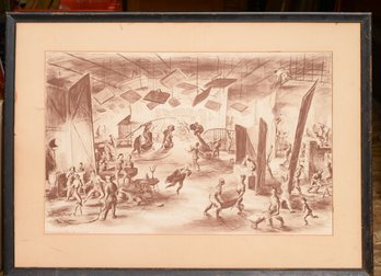 1948 CBS Studio Lithograph.