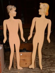 Wood Boy And Girl Cutouts.