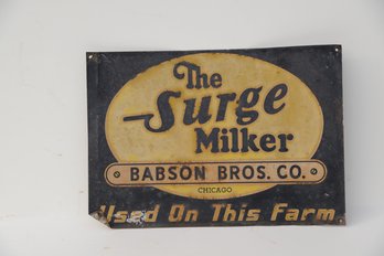 Surge Milker Tin Sign.