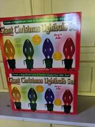 Two Boxes Of Giant Christmas Light Bulbs.