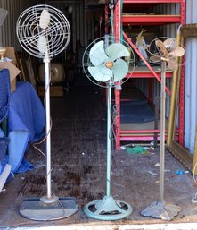 Three Vintage Floor Fans.