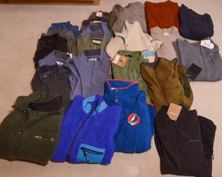 20+ Men's Sweaters, Half Zips, And Jackets.  Wool, Cotton, Fleece And Blended.