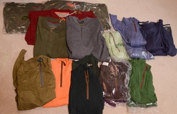 Group Of Orvis Polos And Half Zip Sweaters