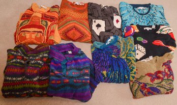 Perry Ellis Sweaters And Vintage Patagonia Fleece Pullovers.