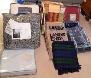 Group Of Blankets And Bedding.