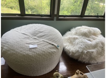 Large Lovesac Chair with Fluffy Chair and Two Pillows