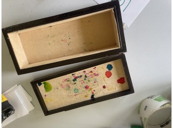 Tortoise Shell Style Dresser Box with Metal Claw Feet