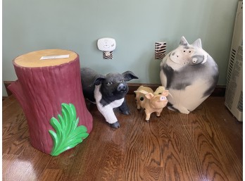 Animal Figures with Plastic Log Seat