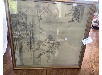 Asian Watercolor Print on Paper