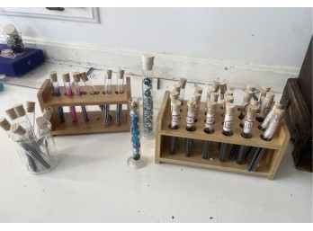 Charcoal Sticks in Glass Tubes in Stands