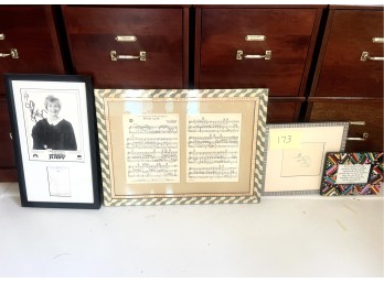 Mona Lisa Sheet Music in Decorative Frame