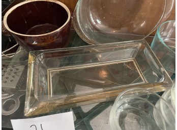 Group of Glass Bowls and a Thick Glass Dish