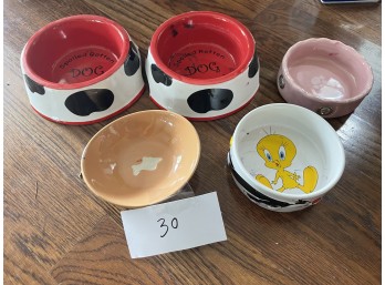 Group of Ceramic Pet Dishes