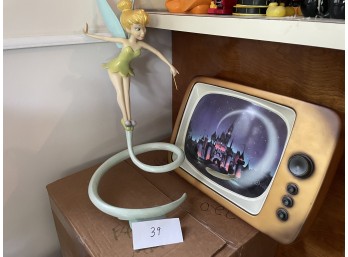 Tinkerbell Figure and Faux Disney TV Scene
