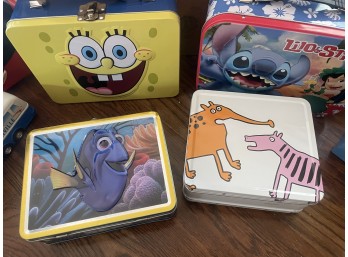 Eight Metal Cartoon Lunch Boxes