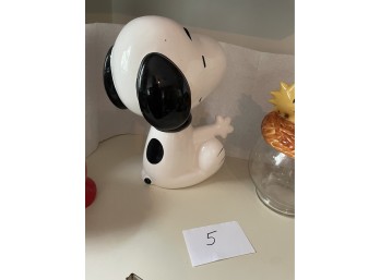 Snoopy Ceramic Figure with Woodstock Glass Jar
