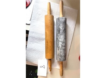 Marble Rolling Pin with Wood Rolling Pin