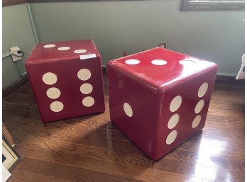 Pair of Red Dice Side Tables