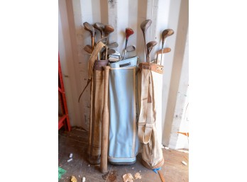 Golf Clubs and Baseball Bat.