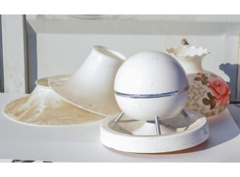 Three Lamp Shades and a Vintage Lamp.