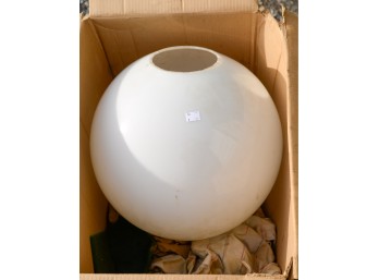 Large White Glass Globe.