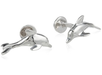 ROTENIER Silver Dolphin Cuff Links $345.00