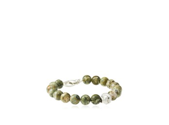 Rotenier Sterling Silver Jasper Skull Bracelet $695.00