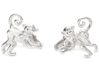 ROTENIER Silver Spider Monkey Cufflinks $345.00