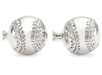 ROTENIER Silver Baseball Cufflinks $345.00