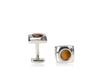 Rotenier Tiger Eye Portal Cufflinks Silver - $395.00