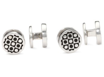 ROTENIER Silver Shirt Studs - Antiqued Sterling Silver $445.00
