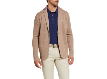 Peter Millar Beige Cardigan Jacket Cashmere Silk