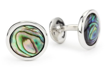 ROTENIER Multi-Colored Abalone Sterling Silver Cufflinks - SALE