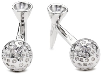 ROTENIER Silver Golf Ball Cufflinks $345.00