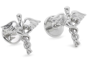 ROTENIER Sterling Silver Caduceus Cufflinks $345.00