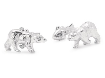 ROTENIER Silver Polar Bear Cufflinks $345.00