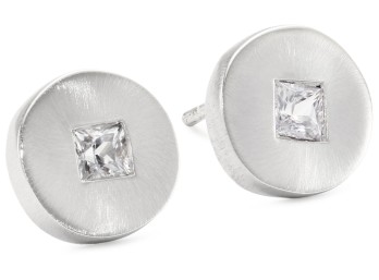 ROTENIER Silver Sapphire Stud Earrings - $495.00