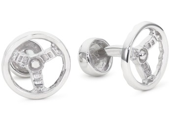 ROTENIER Silver Steering Wheel Cufflinks $345.00