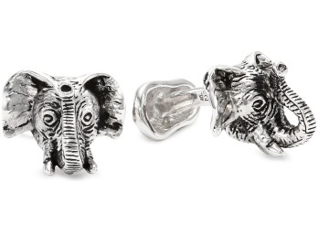 ROTENIER Silver Elephant Cufflinks $395.00
